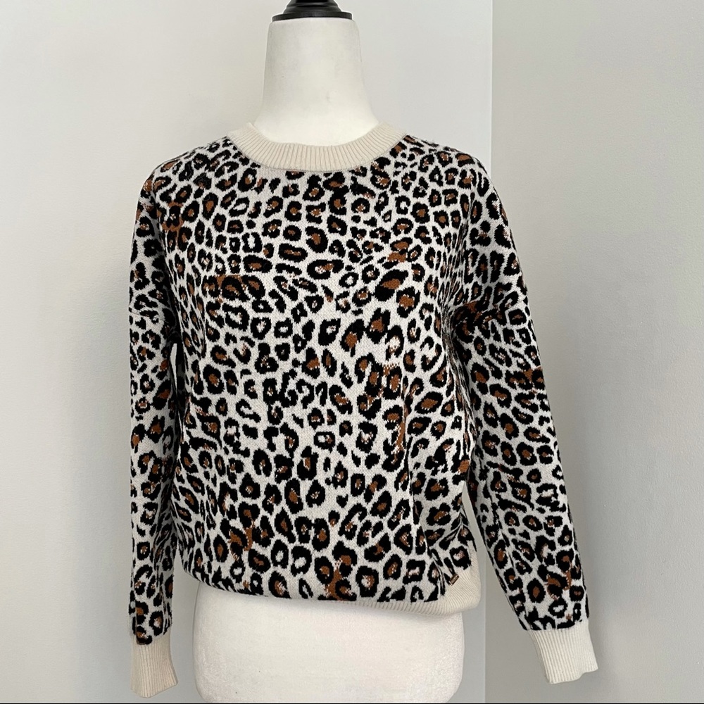 T Tahari cheetah sweater